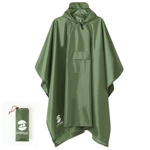 Hooded Rain Poncho Waterproof Raincoat Jacket for Men Women Adults