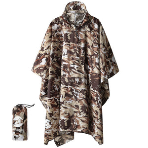 Hooded Rain Poncho Waterproof Raincoat Jacket for Men Women Adults