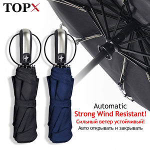 Wind Resistant Umbrella Rain Women For Men Gift 3Folding Fully-Automatic Parasol Compact Large Travel Business Car 10K Umbrellas