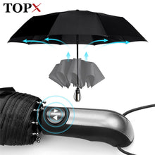 Load image into Gallery viewer, Wind Resistant Fully-Automatic Umbrella Rain Women For Men 3Folding Gift  Parasol Compact Large Travel Business Car 10K Umbrella
