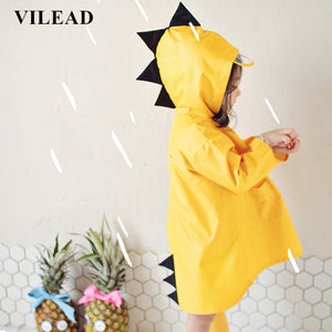 VILEAD Cute Dinosaur Polyester Baby Raincoat Outdoor Waterproof Rain Coat Children Impermeable Poncho Boy Girl Rain Jacket Gift